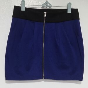 Forever 21 Blue Mini Skirt with Black Waistband